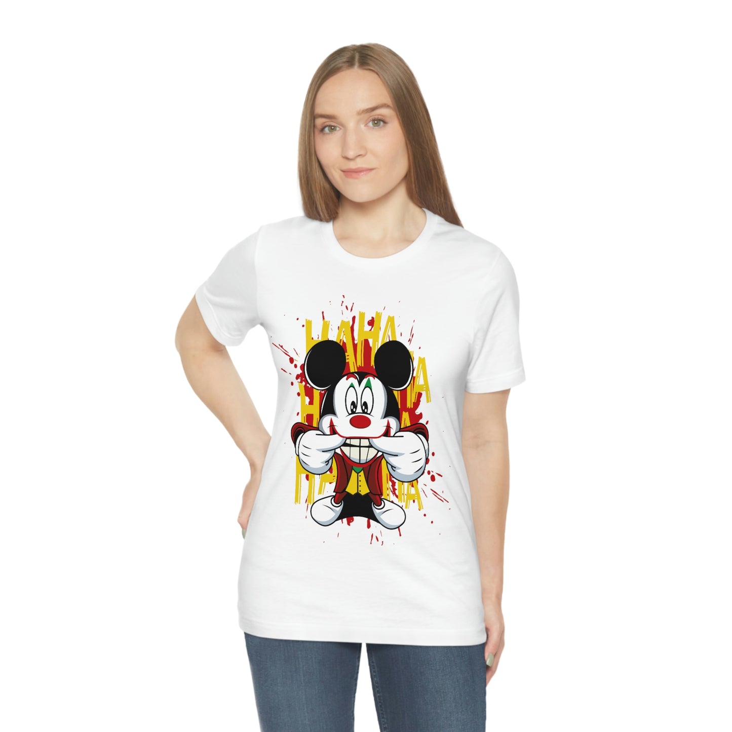 Ha Ha Ha Mickey, Unisex Jersey Short Sleeve Tee