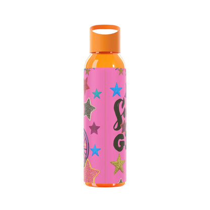 Super Girl Hippie Chic , Wheelchair Purple Background Sky Water Bottle