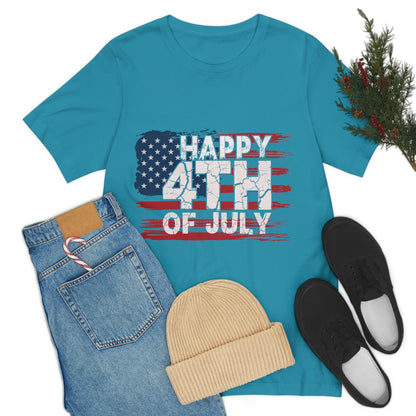 Happy 4 th Of July Independence Day Flag Unisex Jersey Short Sleeve Tee