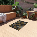 Gold And Zebra Marijuana Pot Weed Leaf 420 Marijuana Leaf Outdoor Rug