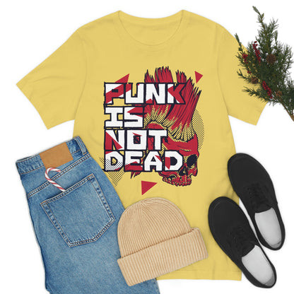 Punk Mohawk Skull, Punk Is Not Dead, Unisex Jersey Short Sleeve Tee