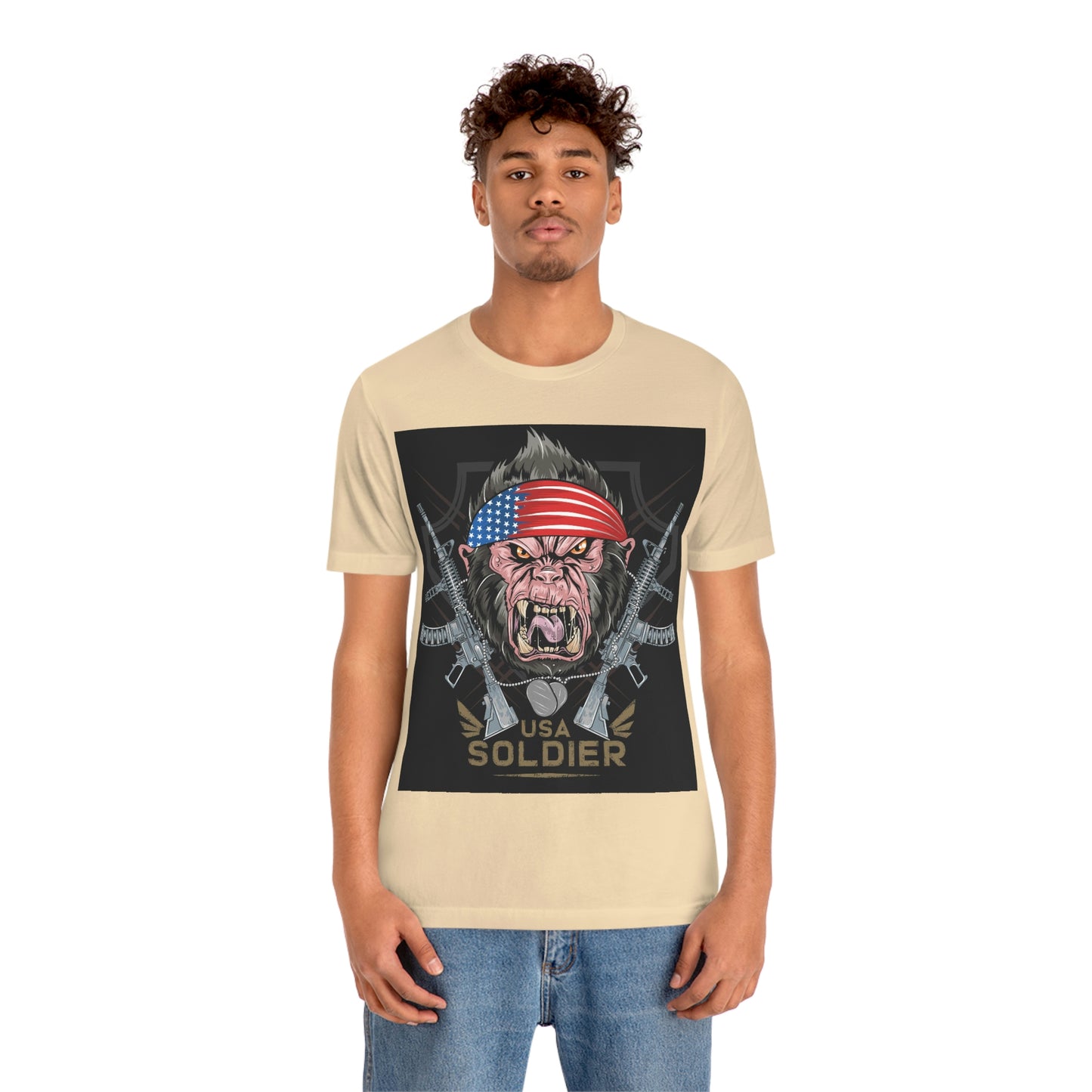 Angry Gorilla USA Soldier, Unisex Jersey Short Sleeve Tee