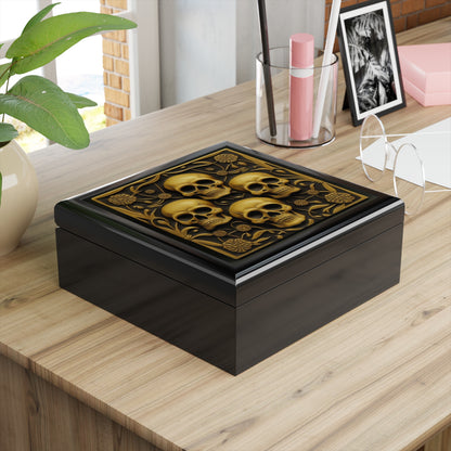 Classic Metal Colors Multi Gothic Skulls Jewelry Box Jewelry Box