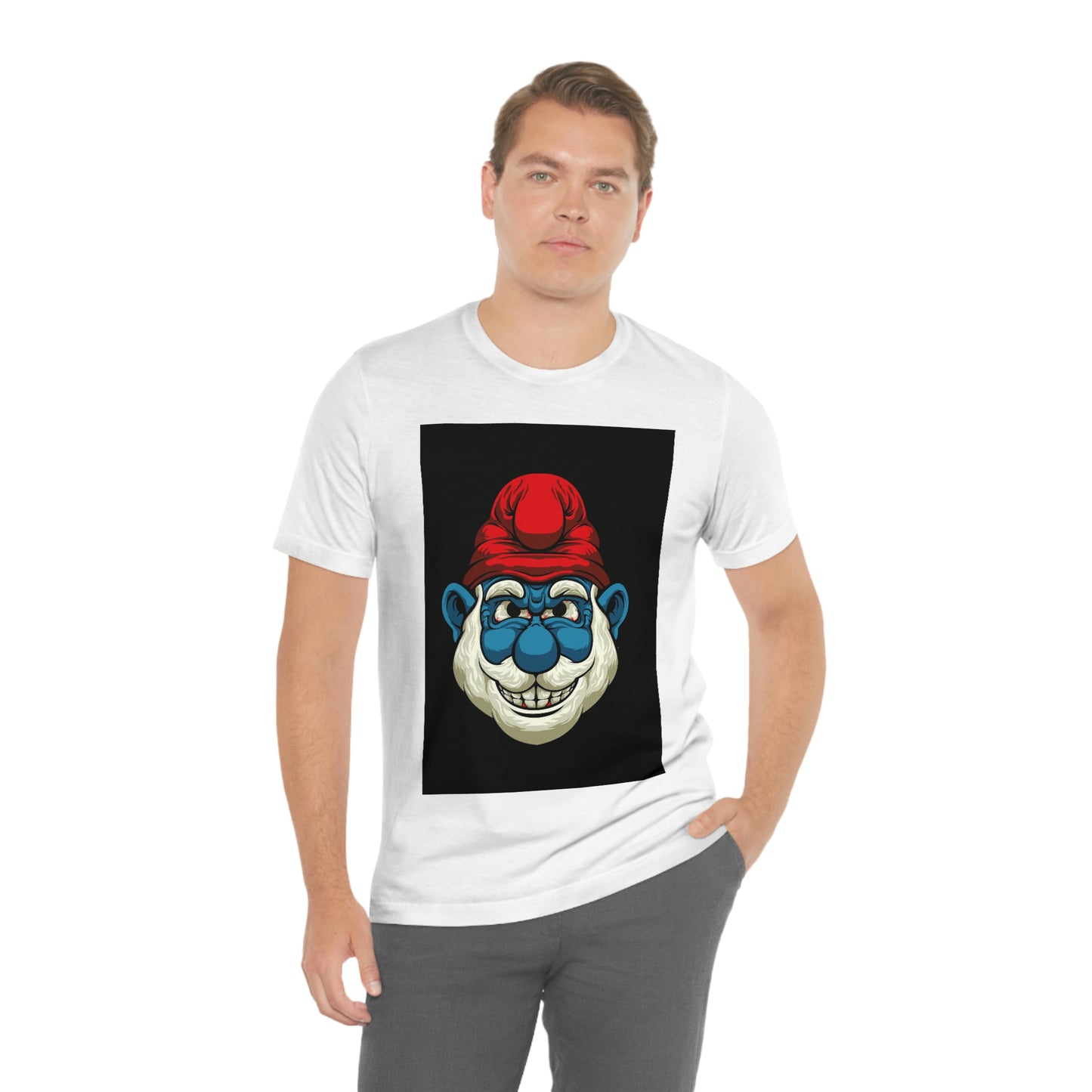 Feisty Smurf, Unisex Jersey Short Sleeve Tee