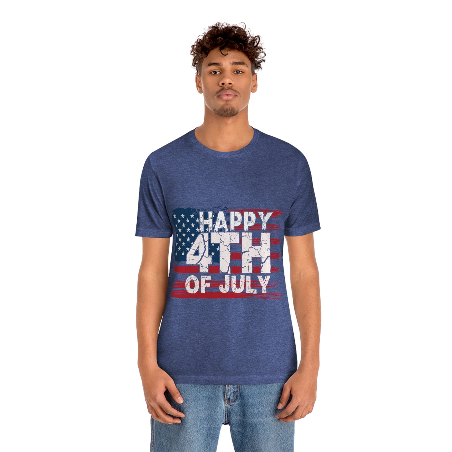 Happy 4 th Of July Independence Day Flag Unisex Jersey Short Sleeve Tee