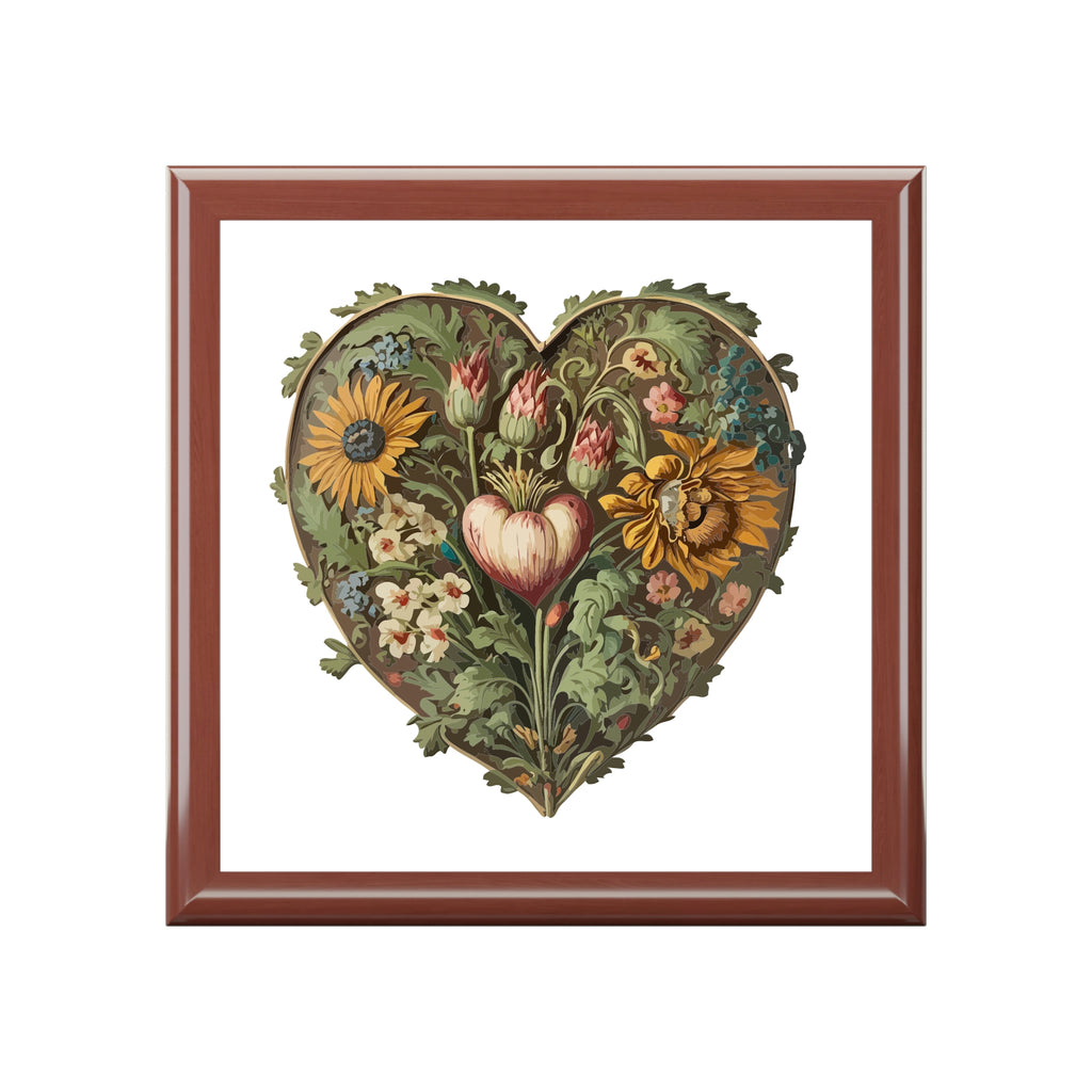 Intricate Hearts by Heron Lake Print 6 Jewelry Box