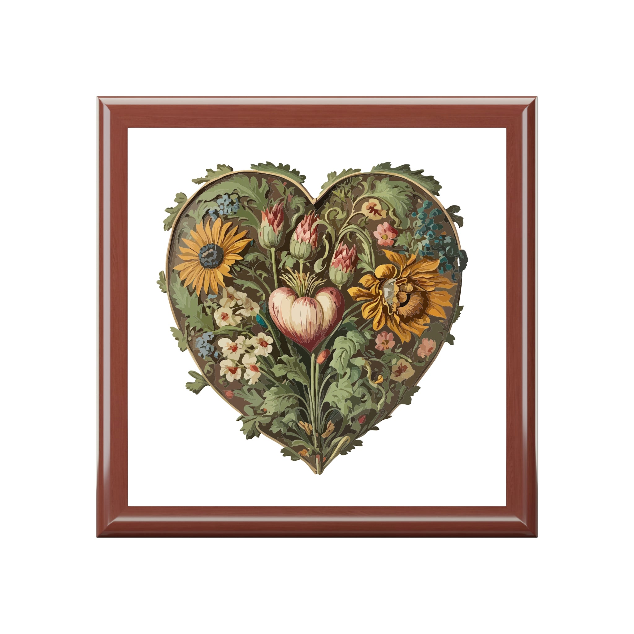 Intricate Hearts by Heron Lake Print 6 Jewelry Box
