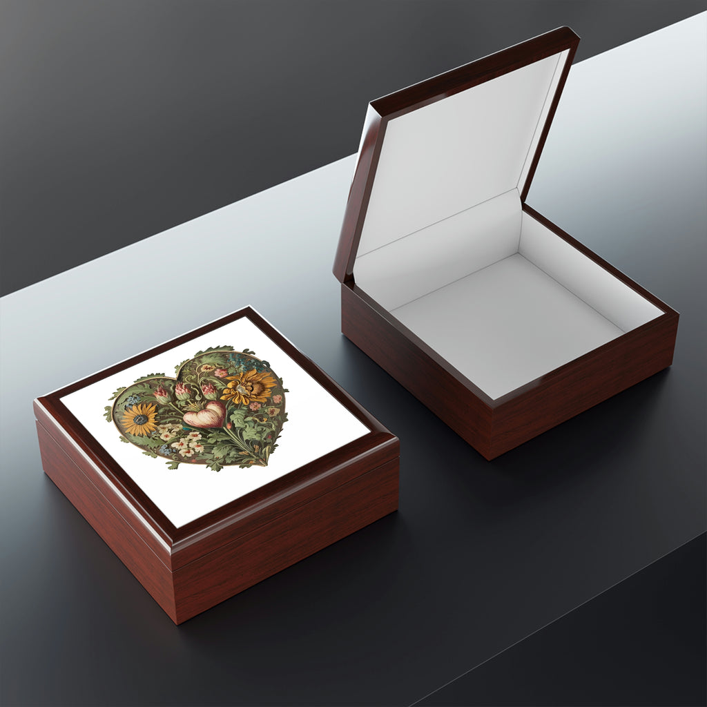 Intricate Hearts by Heron Lake Print 6 Jewelry Box