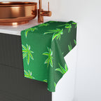 Green Leaf Marijuana Pot Weed Leaf 420 Hand Towel
