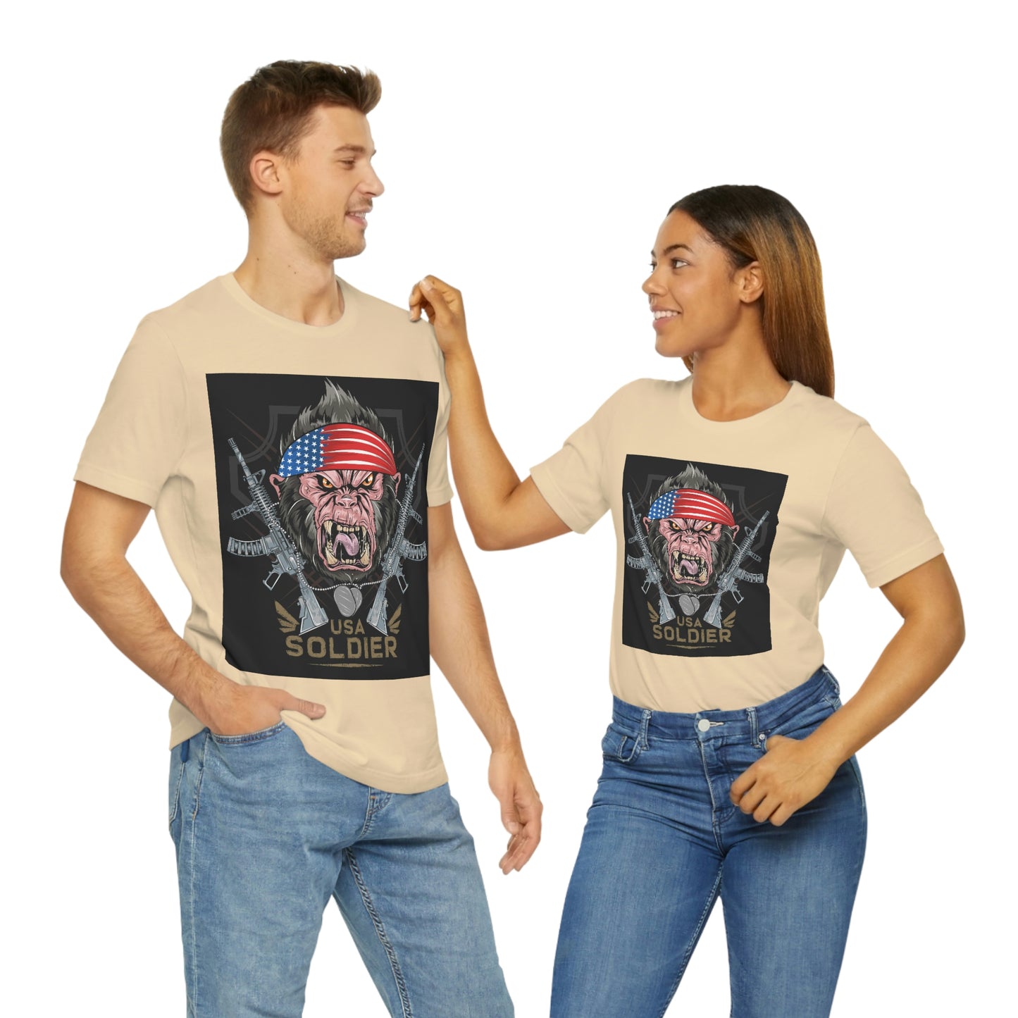 Angry Gorilla USA Soldier, Unisex Jersey Short Sleeve Tee