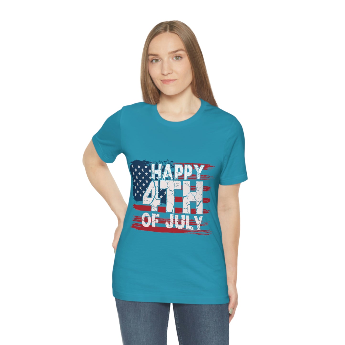 Happy 4 th Of July Independence Day Flag Unisex Jersey Short Sleeve Tee