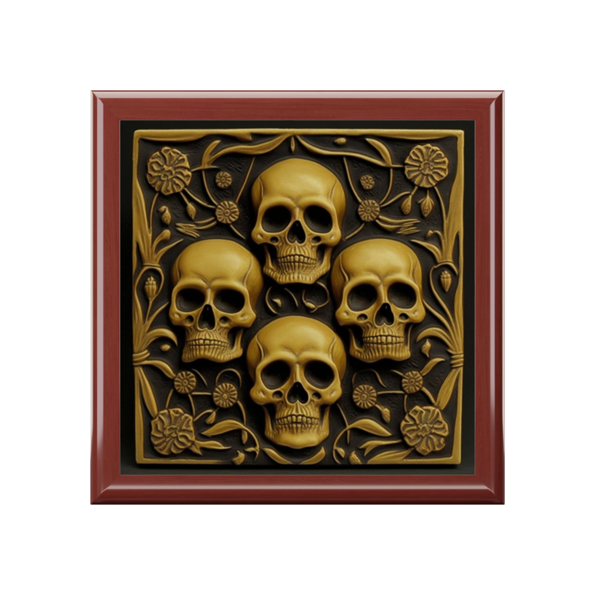 Classic Metal Colors Multi Gothic Skulls Jewelry Box Jewelry Box