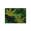 Gorgeous Designed Gold Leaf With multigreen Background Marijuana Pot Weed 420 Outdoor Rug