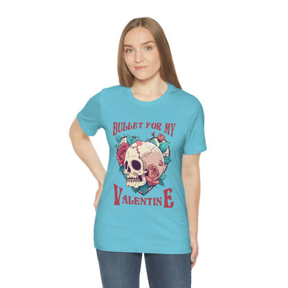 Bullet For My Valentine Skull With Red Roses Unisex Jersey Short Sleeve Tee