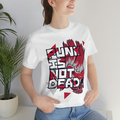 Punk Mohawk Skull, Punk Is Not Dead, Unisex Jersey Short Sleeve Tee