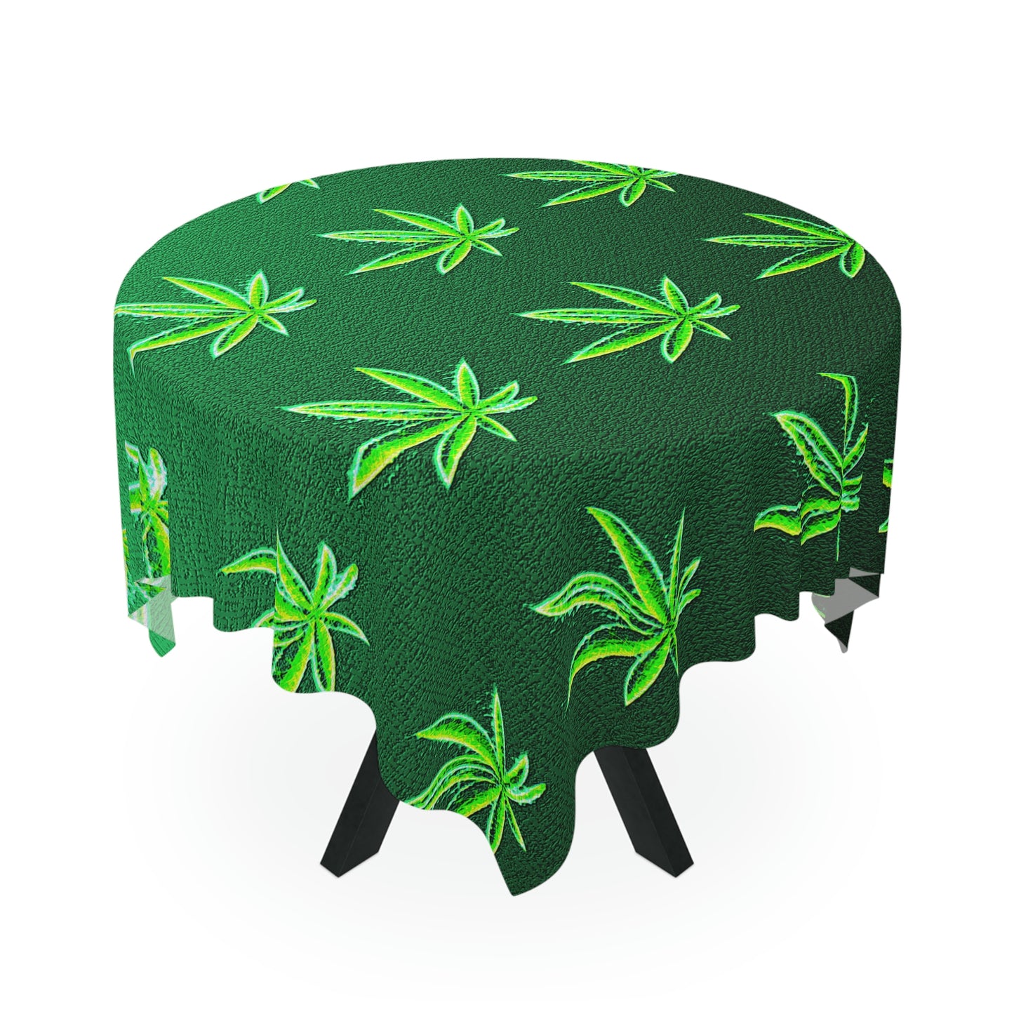 Green Leaf Marijuana Pot Weed Leaf 420 Tablecloth