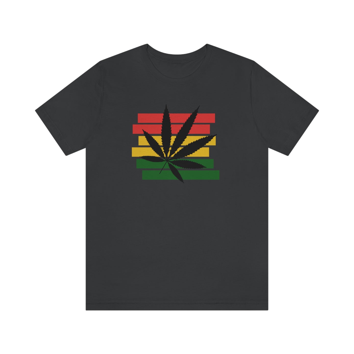 Pot Leaf With Classic Colors, Yellow, Green, Yellow, Unisex Jersey Short Sleeve Tee