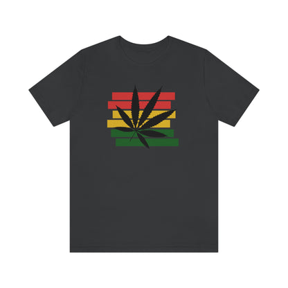 Pot Leaf With Classic Colors, Yellow, Green, Yellow, Unisex Jersey Short Sleeve Tee