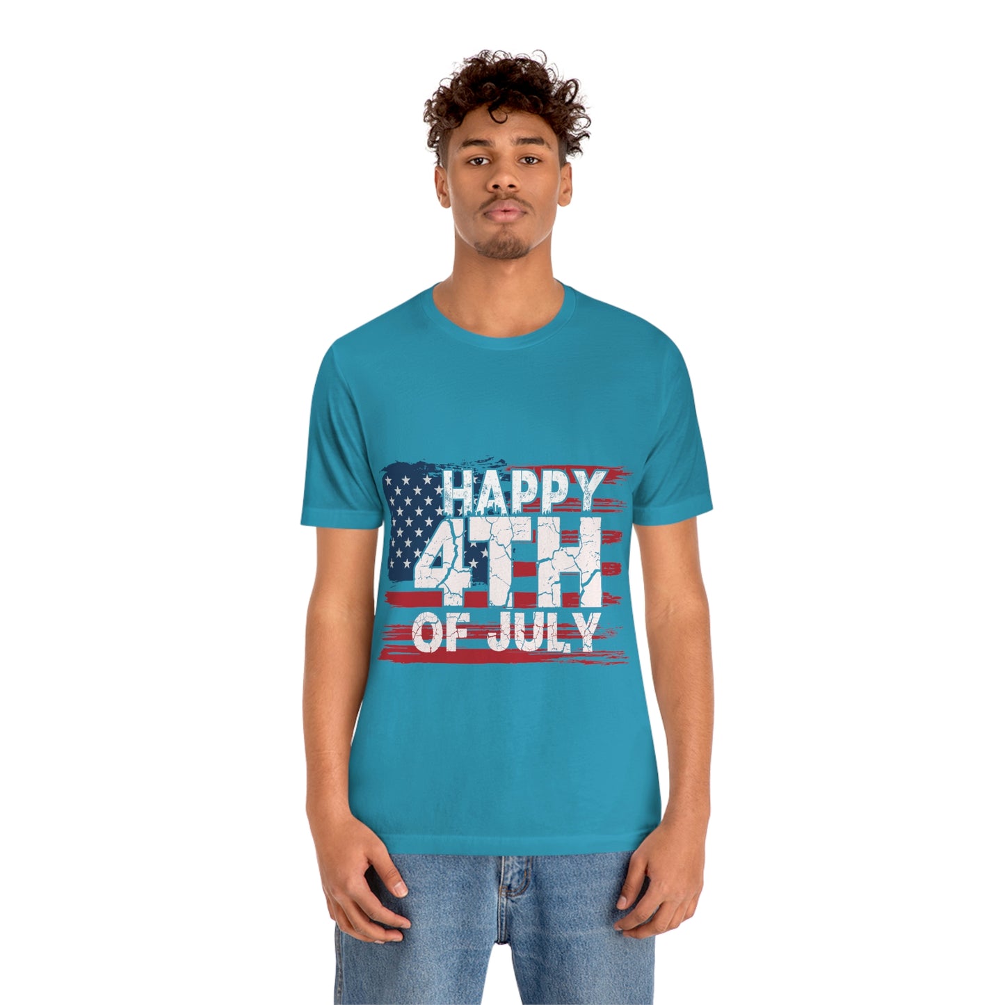 Happy 4 th Of July Independence Day Flag Unisex Jersey Short Sleeve Tee