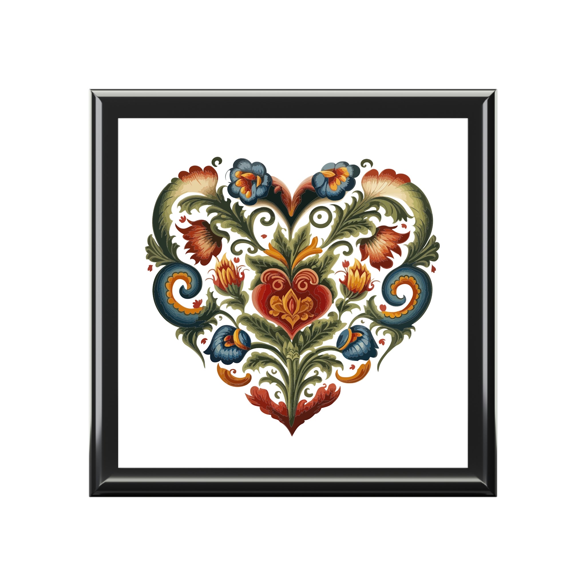Intricate Hearts by Heron Lake Print 3 Jewelry Box