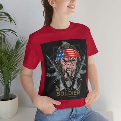 Angry Gorilla USA Soldier, Unisex Jersey Short Sleeve Tee