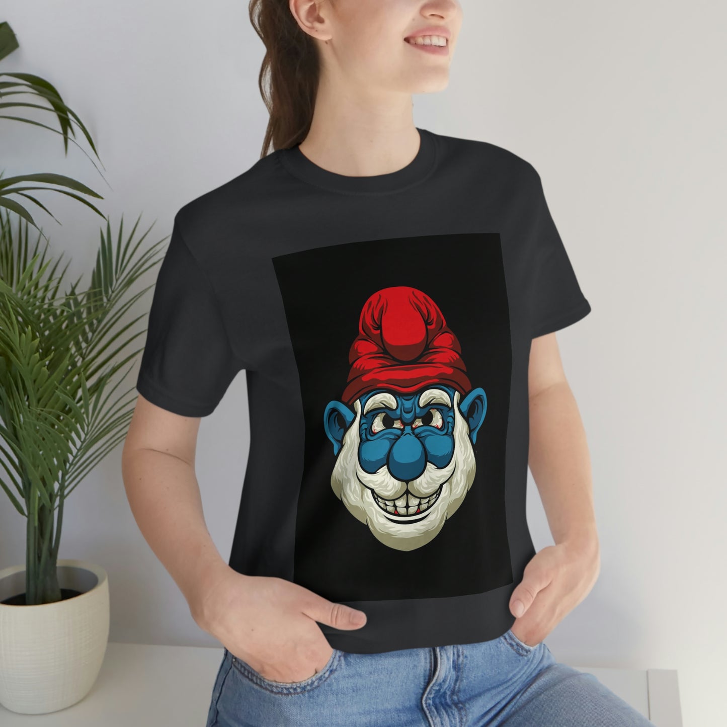 Feisty Smurf, Unisex Jersey Short Sleeve Tee