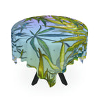 Sassy Pink And Green 420 Weed Marijuana Leaf Tablecloth