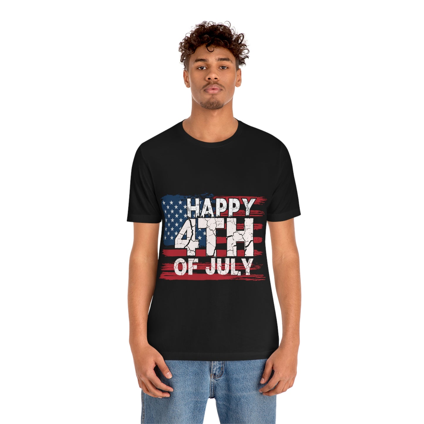 Happy 4 th Of July Independence Day Flag Unisex Jersey Short Sleeve Tee