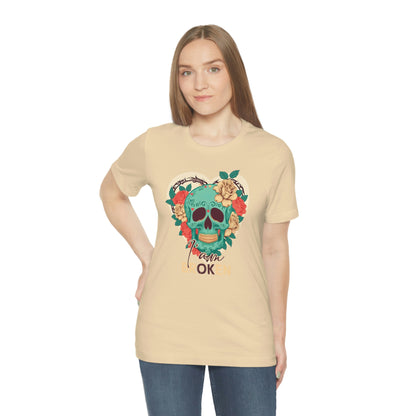 I Am Broken skull With Roses Unisex Jersey Short Sleeve Tee