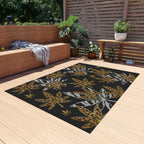 Gold And Zebra Marijuana Pot Weed Leaf 420 Marijuana Leaf Outdoor Rug