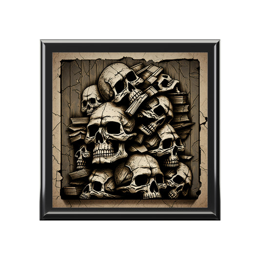 Classic Metal Style Grey And Black Multi Gothic Skulls Jewelry Box Jewelry Box