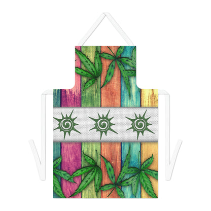 Beautiful Pink Blue Purple Multicolored 420 Weed Pot Marijuana Leaf Adult Apron