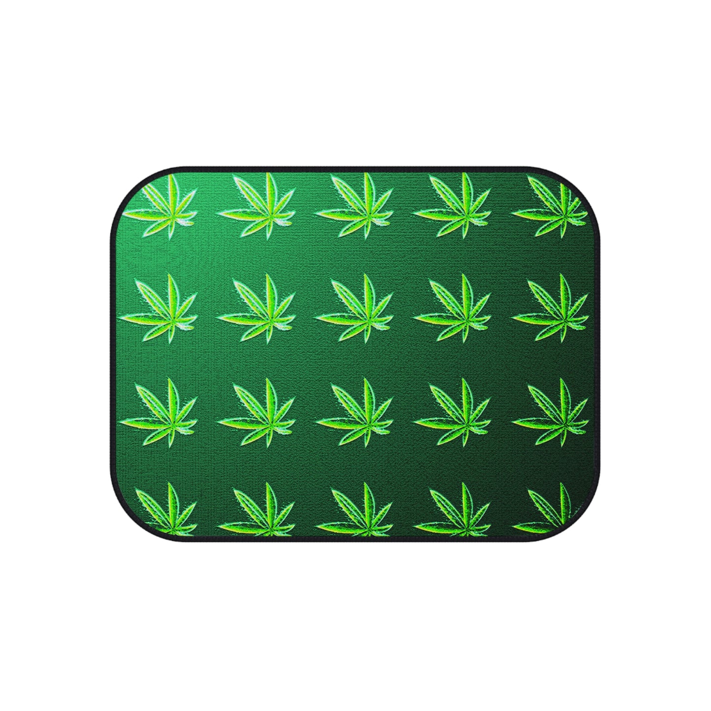 Green Leaf Marijuana Pot Weed Leaf 420 Car Mats (Set of 4)