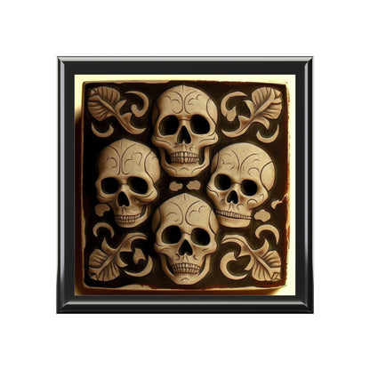 Gothic Skull Off White Jewelry Box Jewelry Box