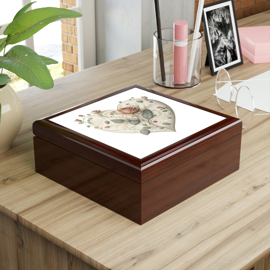 Intricate Hearts by Heron Lake Print 2 Jewelry Box
