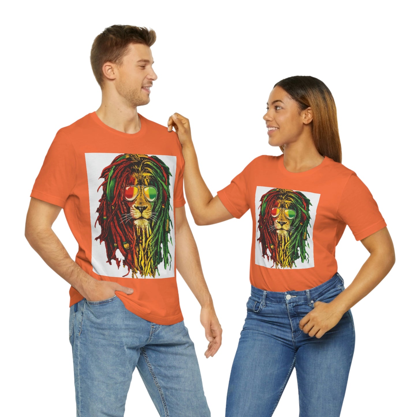 Reggae Lion With Dread locks, Unisex Jersey Short Sleeve Tee