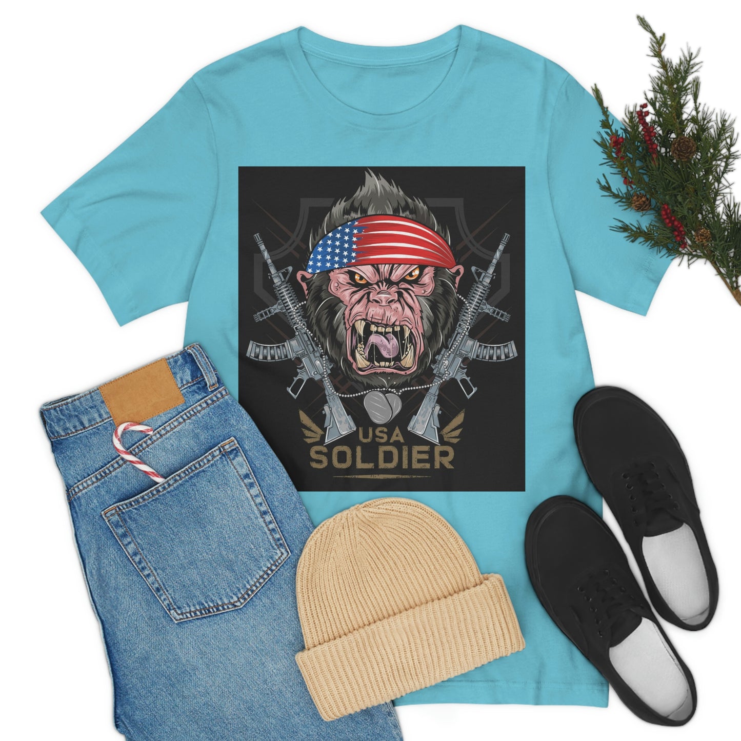 Angry Gorilla USA Soldier, Unisex Jersey Short Sleeve Tee