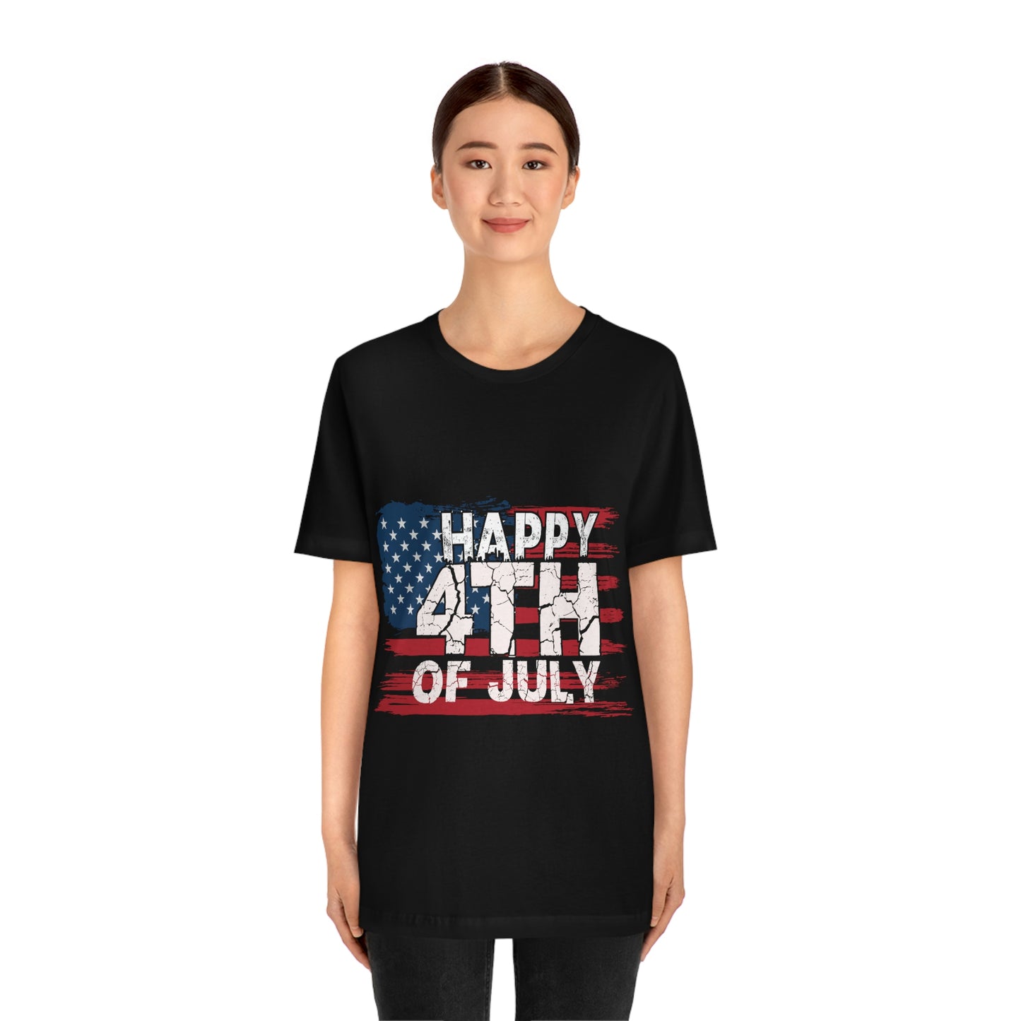 Happy 4 th Of July Independence Day Flag Unisex Jersey Short Sleeve Tee