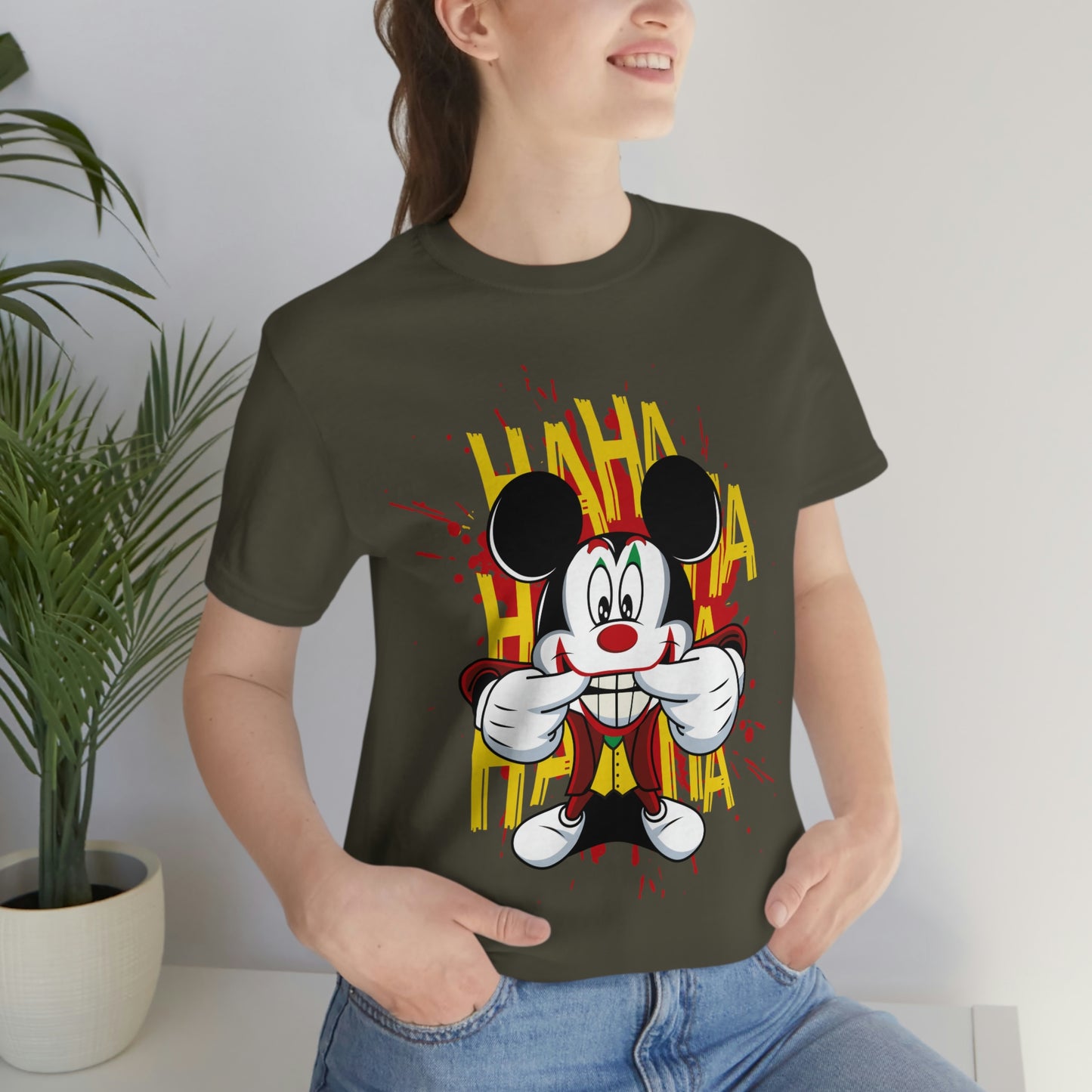 Ha Ha Ha Mickey, Unisex Jersey Short Sleeve Tee