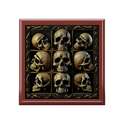 Grey Multi Gothic Skulls Jewelry Box Jewelry Box