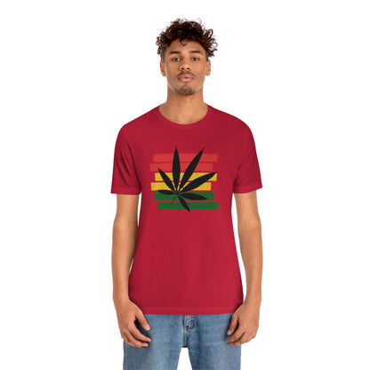 Pot Leaf With Classic Colors, Yellow, Green, Yellow, Unisex Jersey Short Sleeve Tee