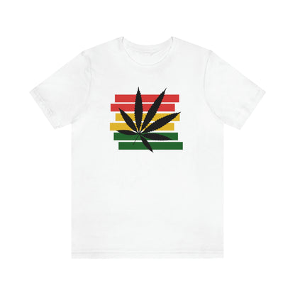 Pot Leaf With Classic Colors, Yellow, Green, Yellow, Unisex Jersey Short Sleeve Tee