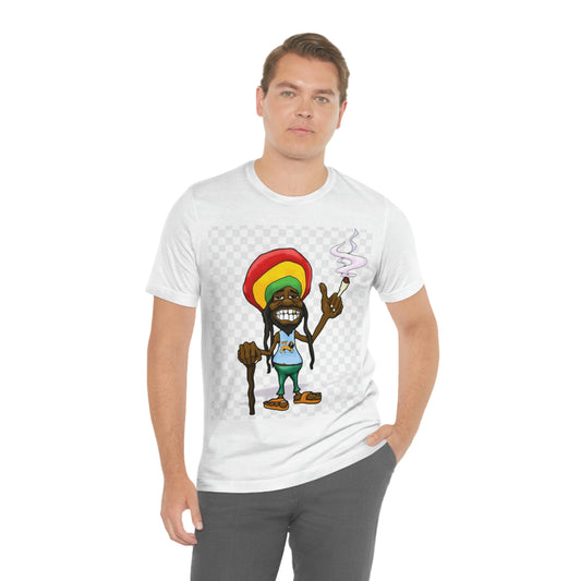 Smoking Hippie Hip Dude With Braids  Unisex Jersey Short Sleeve Tee