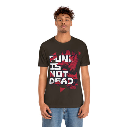 Punk Mohawk Skull, Punk Is Not Dead, Unisex Jersey Short Sleeve Tee