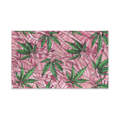 Sassy Pink And Green420 Weed Pot Marijuana Leaf Hand Towel