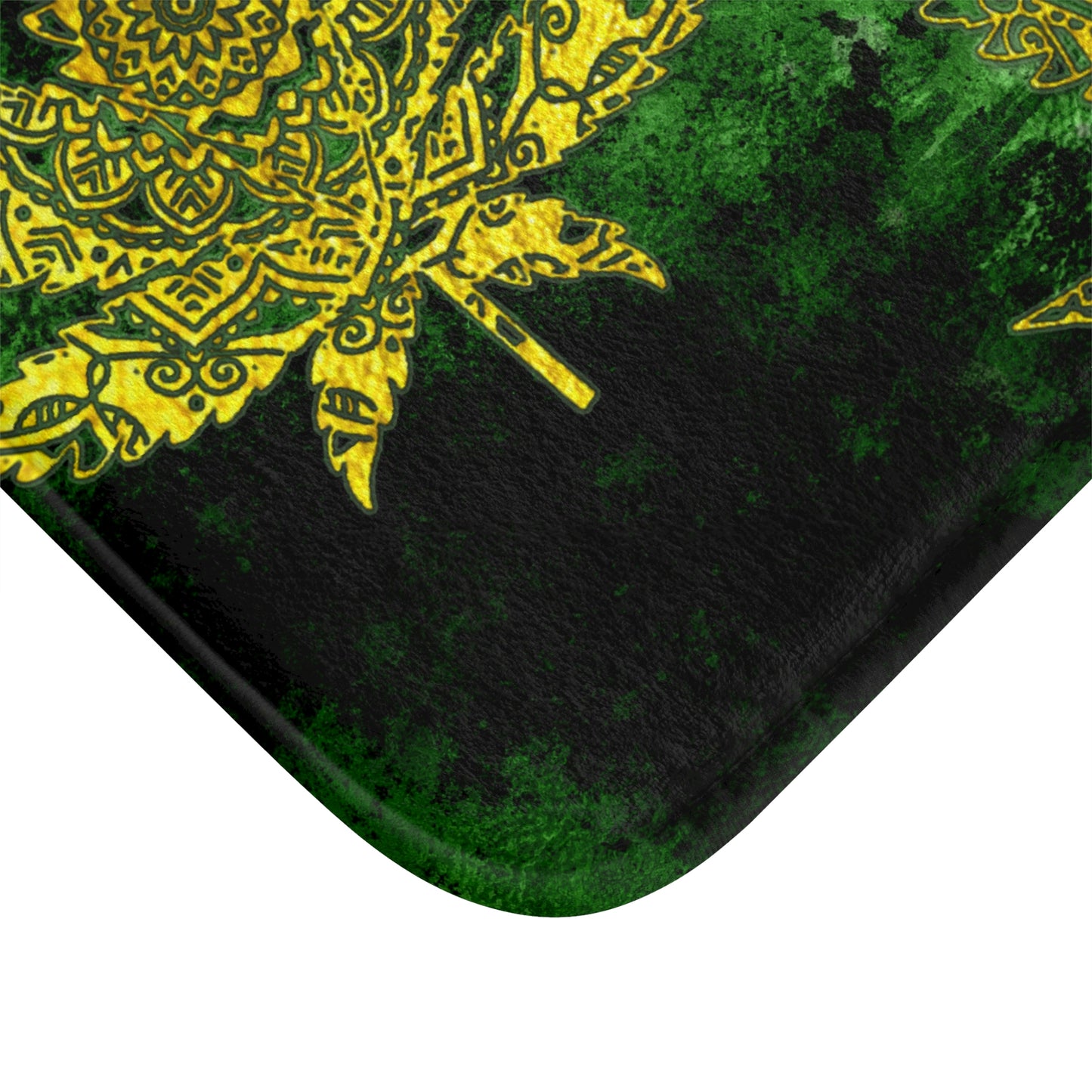 Gorgeous Designed Gold Leaf With multigreen Background Marijuana Pot Weed 420 Bathmat