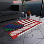 Flag Red, White And Blue Beautiful Red Background With Marijuana Pot Weed 420 Outdoor Rug