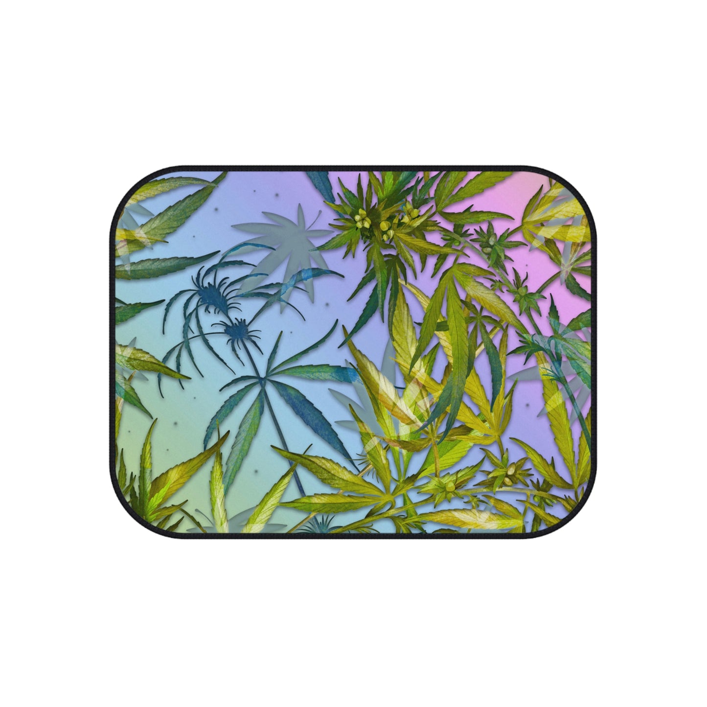 Sassy Pink And Green 420 Weed Marijuana Leaf Car Mats (Set of 4)