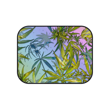 Sassy Pink And Green 420 Weed Marijuana Leaf Car Mats (Set of 4)