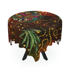 Groovy Island Man Smoking With Marijuana Pot Weed 420 Hands Tablecloth